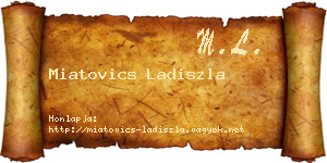 Miatovics Ladiszla névjegykártya